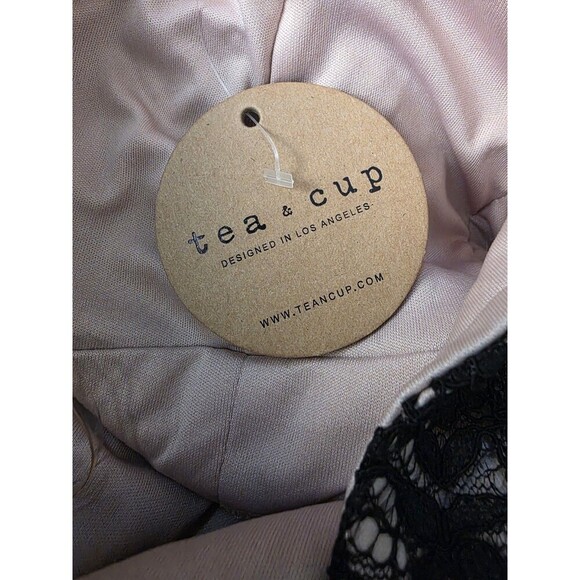 NWT Tea And Cup Los Angeles Bodysuit Women's Size Small Black Lace Top - Picture 4 of 5